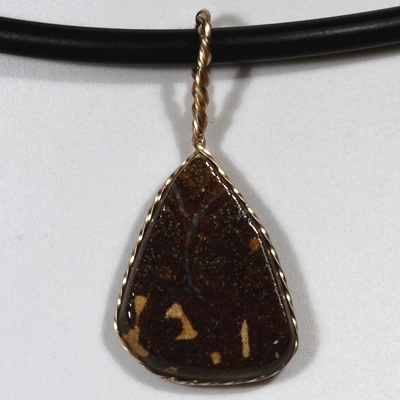 SOLID BOULDER OPAL PENDANT Double sided